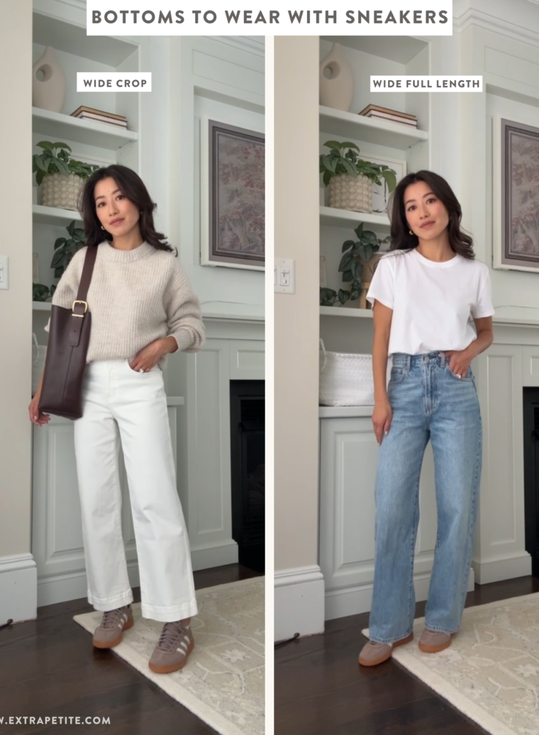 petite friendly jeans to wear with sneakers spring outfits