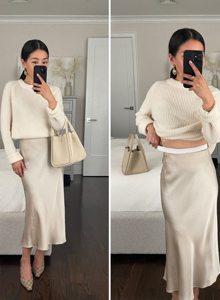 how to tuck in a bulky sweater with no lumps hack