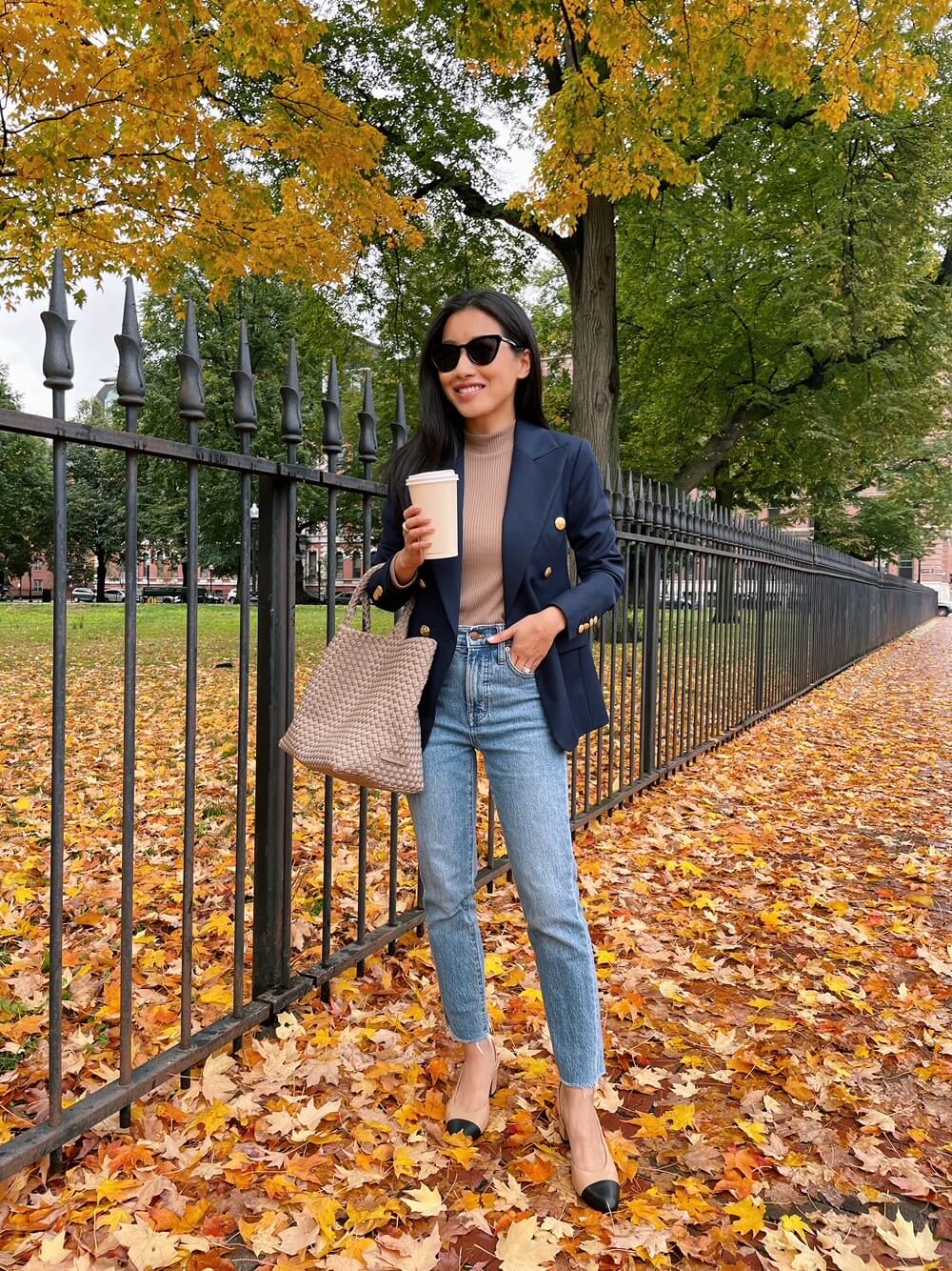 madewell petite jeans fall outfit